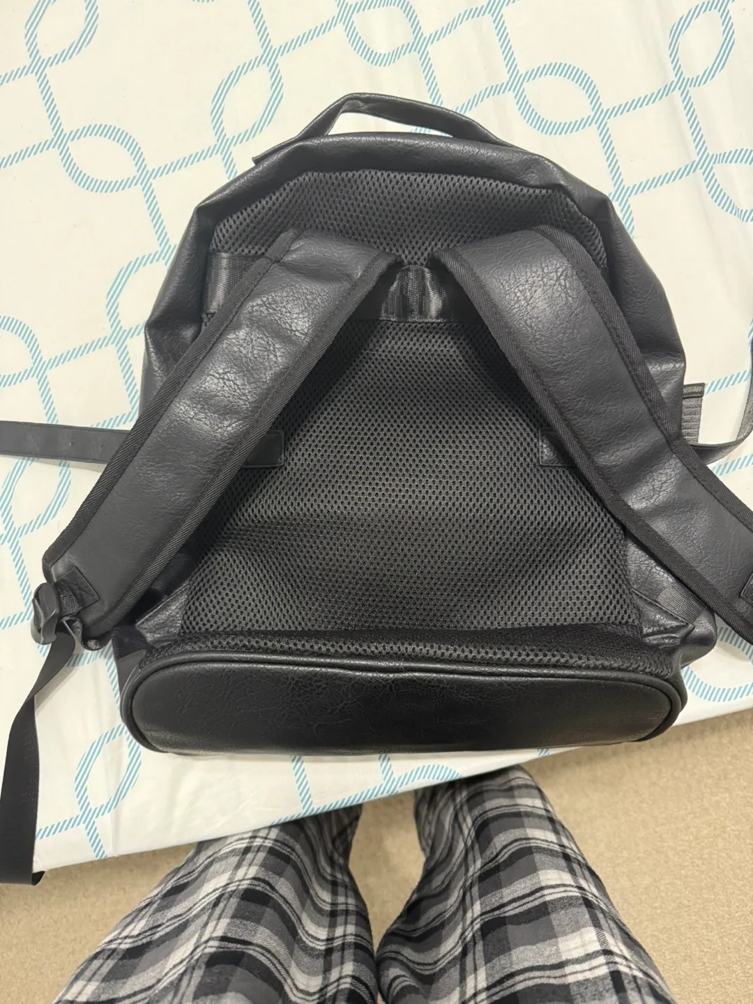 Black Checkered Pattern Backpack image indicator(2)