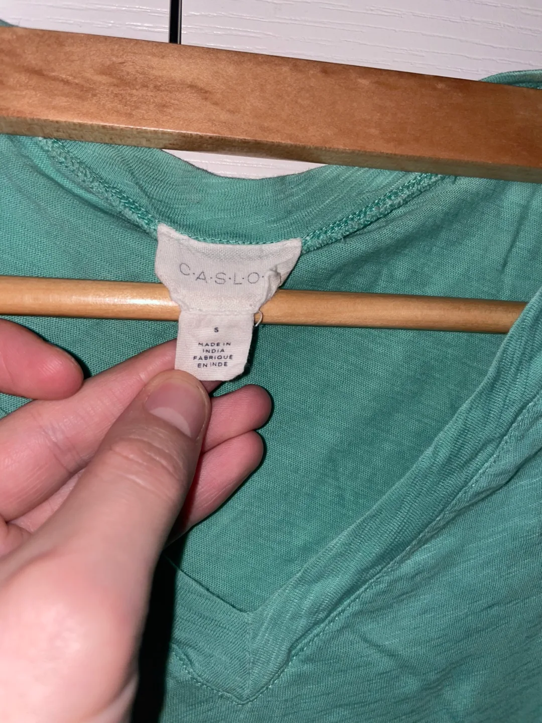 CASLON Green V-Neck T-Shirt image indicator(2)