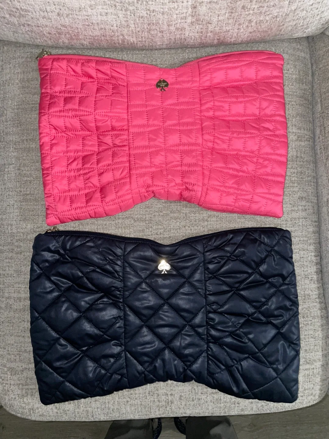 Kate Spade Quilted Pouch - Pink & Navy thumbnail