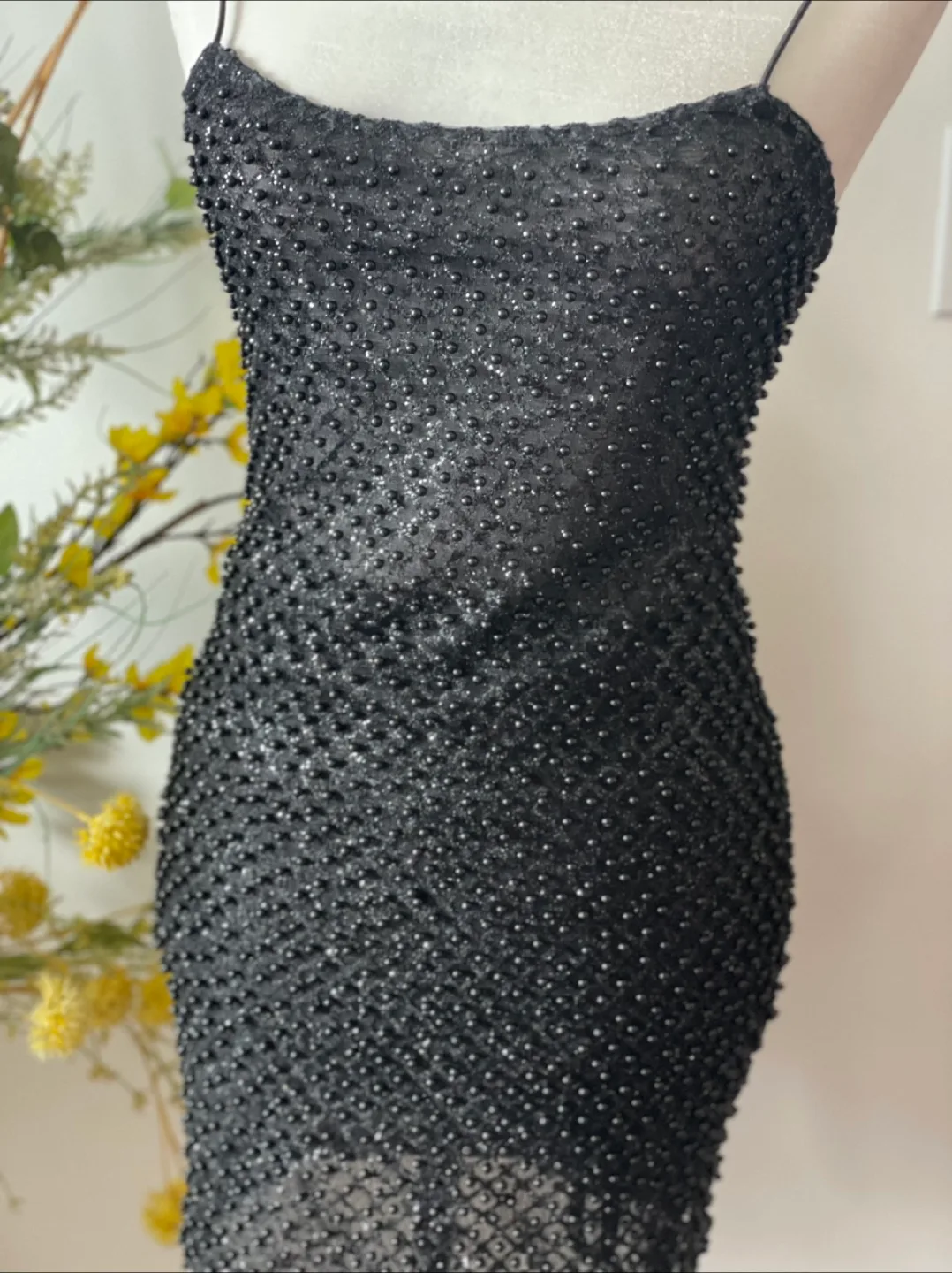 Black Beaded Mini Dress thumbnail