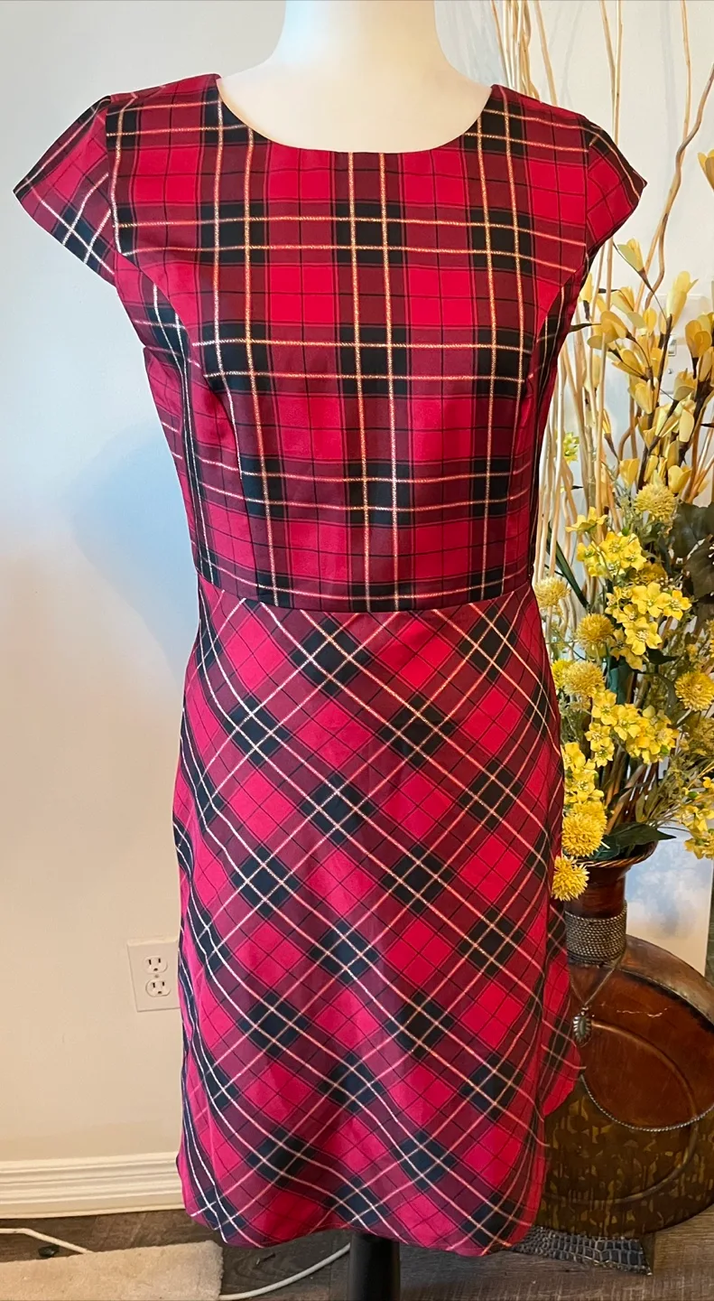 Talbots Red Plaid Dress - Size 6 thumbnail
