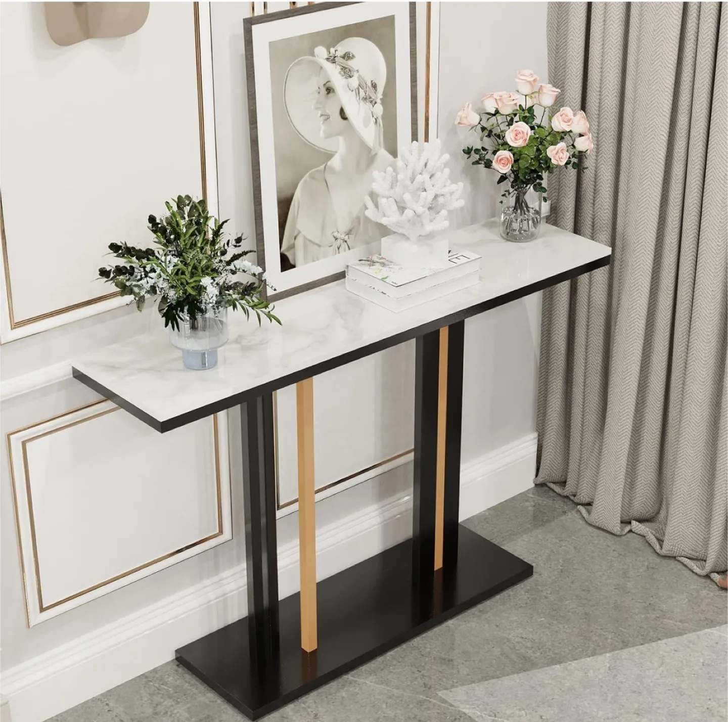 Fativo Marble Hallway Console Table, 46x12" thumbnail