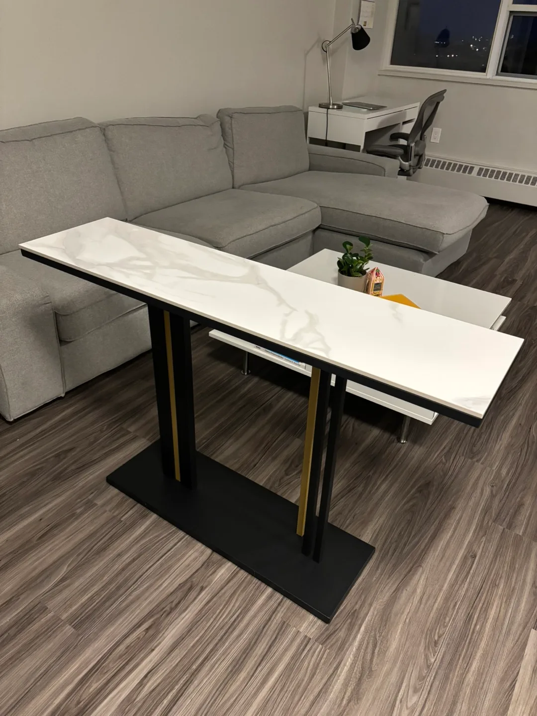 Fativo Marble Hallway Console Table, 46x12" image indicator(2)