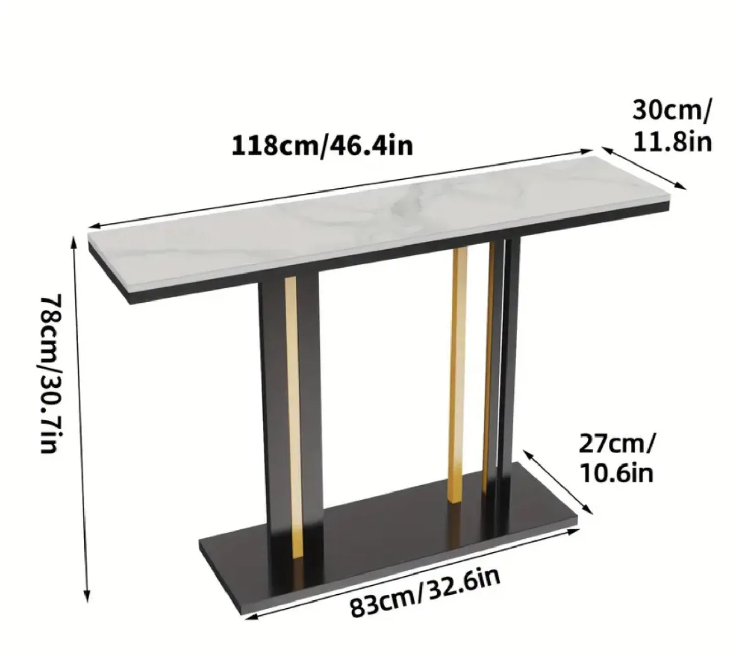 Fativo Marble Hallway Console Table, 46x12" image indicator(5)