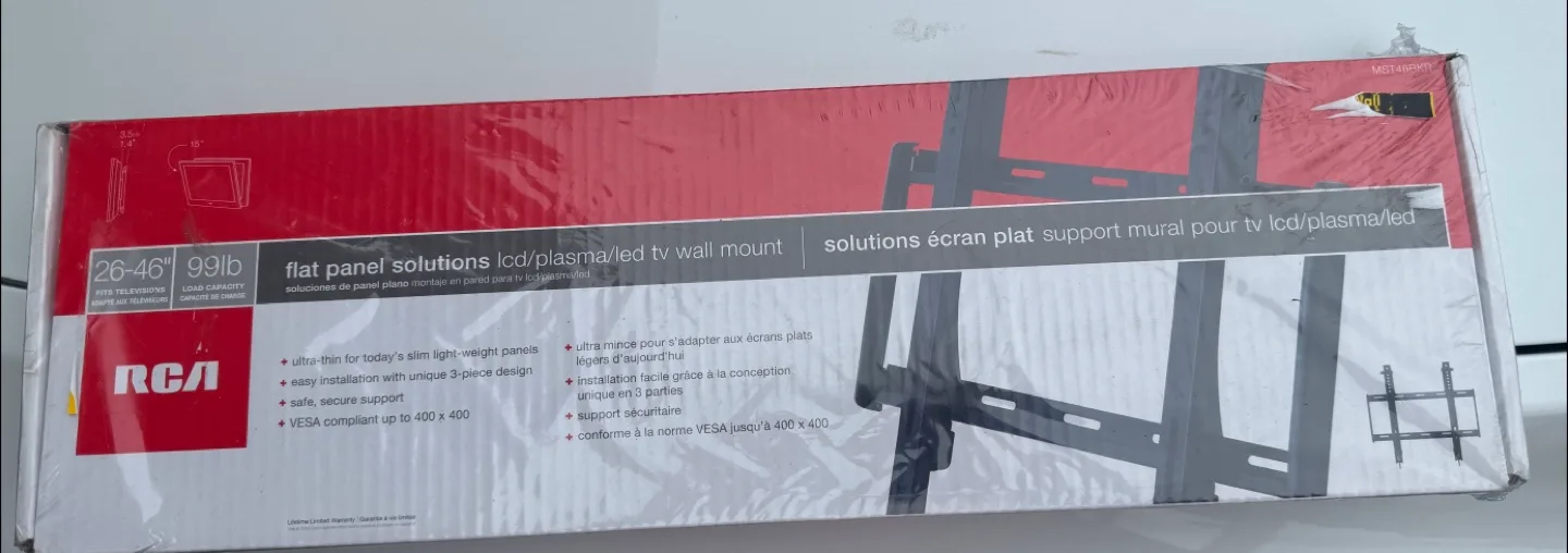 RCA Flat Panel LCD/Plasma/LED TV Wall Mount, 26-46" thumbnail