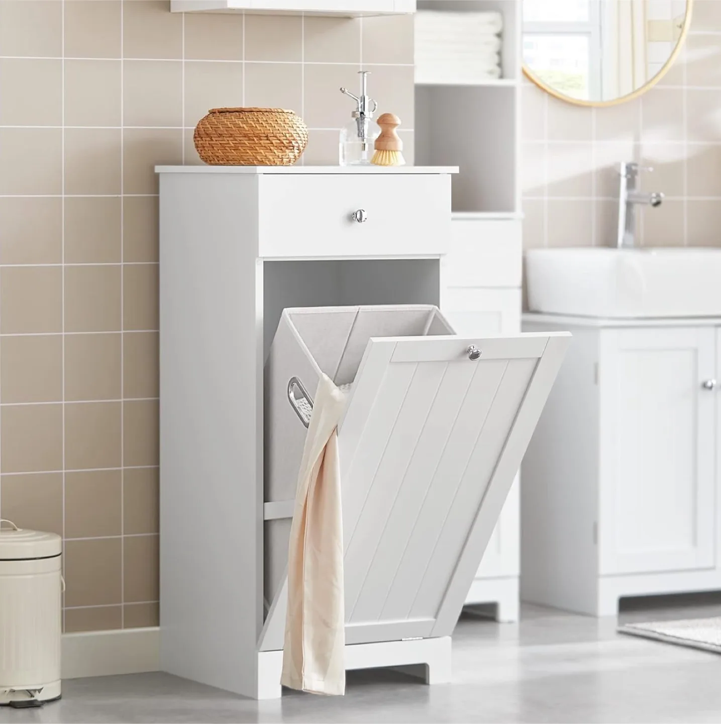 Bathroom Laundry Cabinet with Drawer and Removable Basket Tilt-O thumbnail