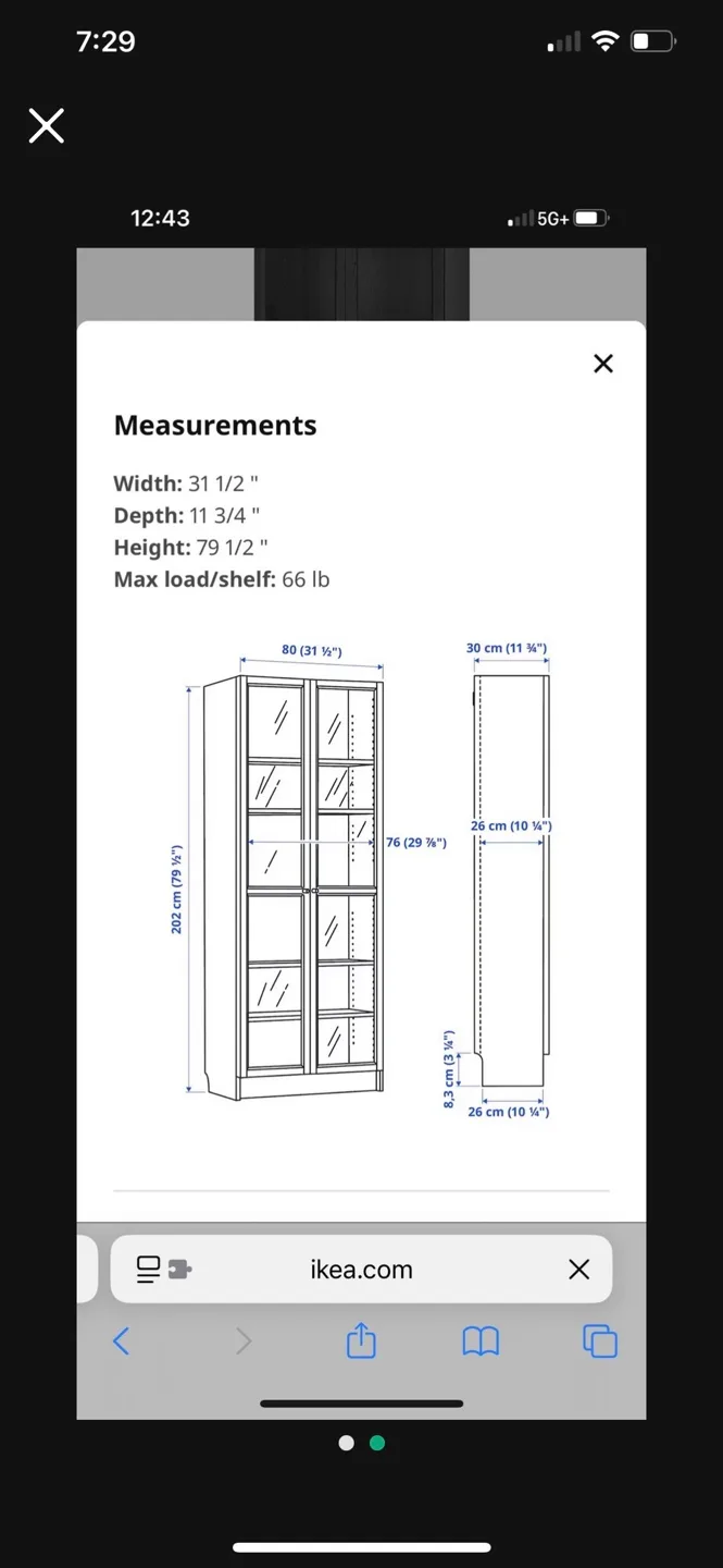 IKEA Billy/Oxberg Bookcase with Glass Doors thumbnail