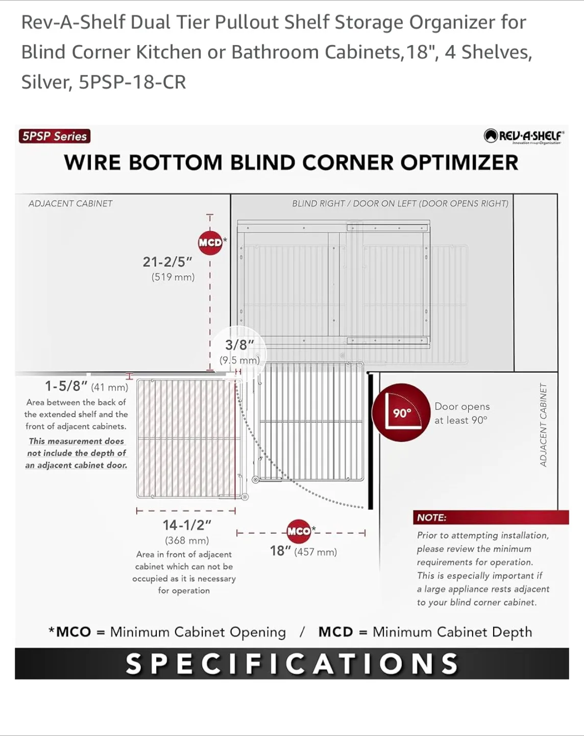 Rev-A-Shelf Dual Tier Pullout Shelf - 18" Silver image indicator(5)