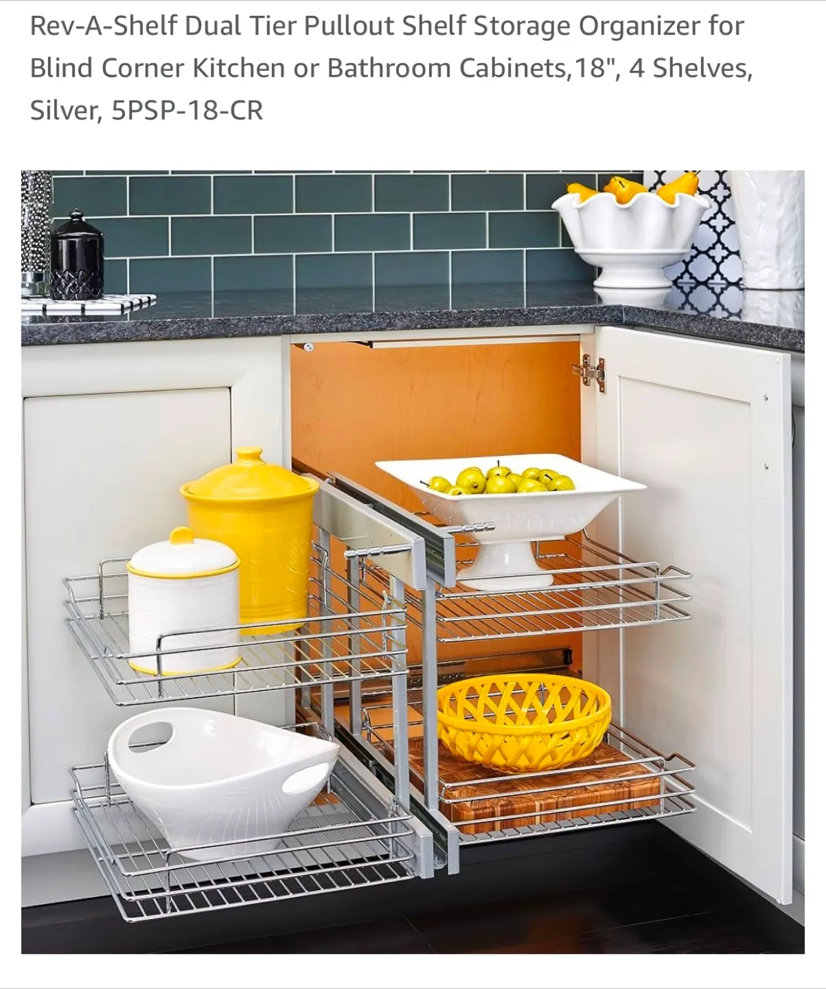 Rev-A-Shelf Dual Tier Pullout Shelf - 18" Silver image indicator(2)