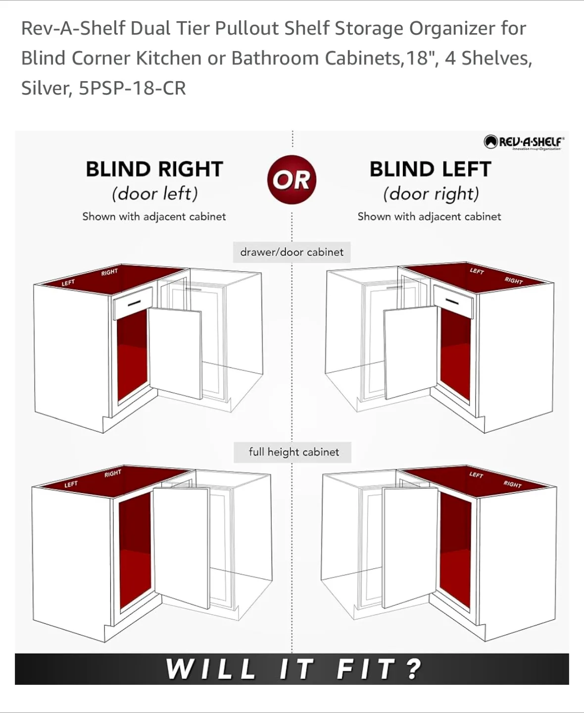 Rev-A-Shelf Dual Tier Pullout Shelf - 18" Silver image indicator(6)