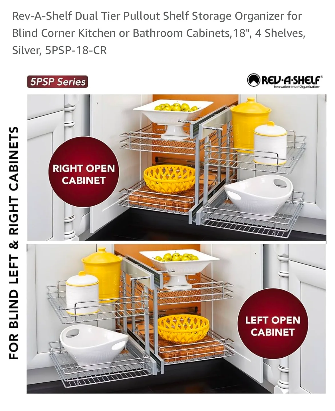 Rev-A-Shelf Dual Tier Pullout Shelf - 18" Silver image indicator(8)