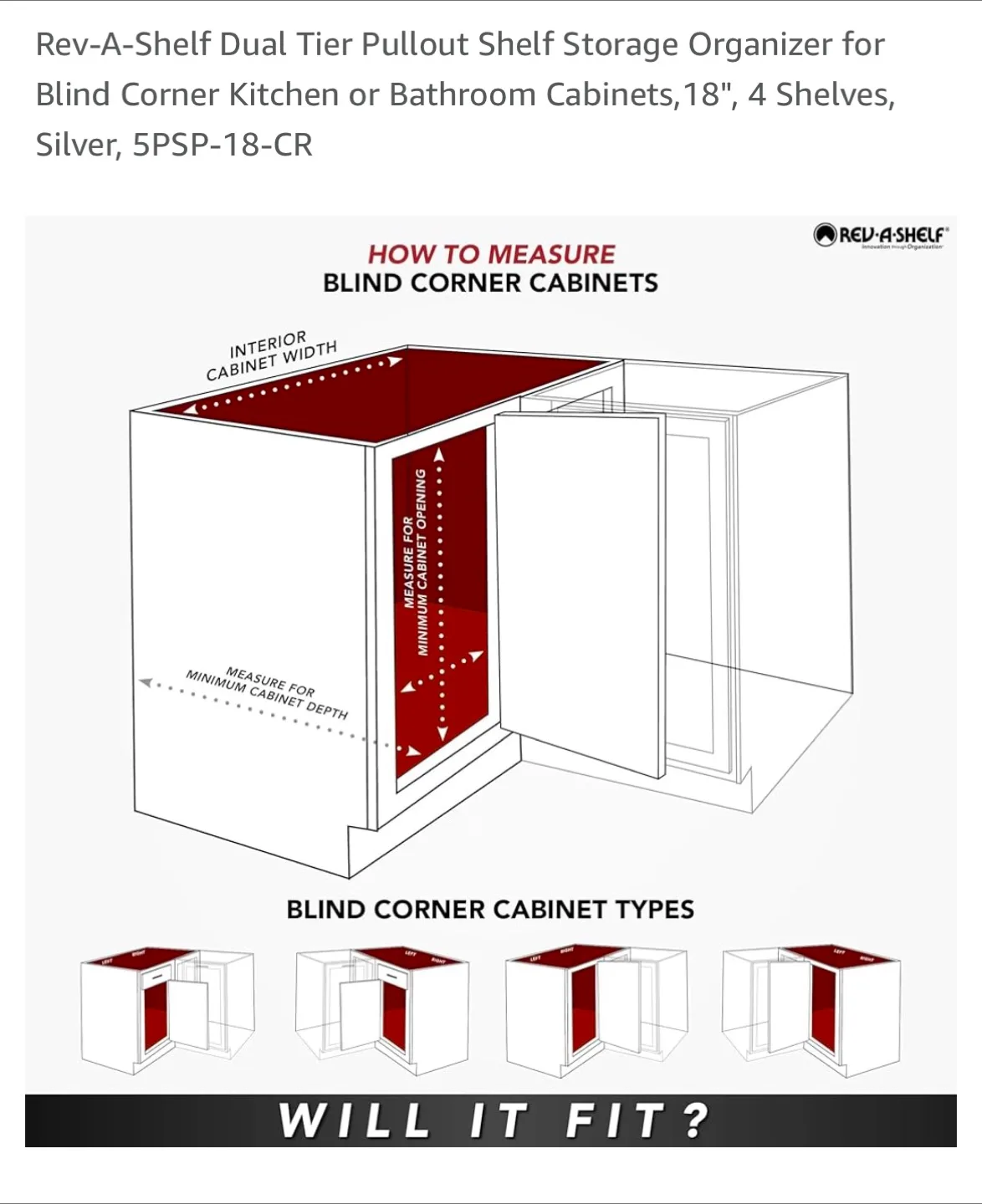Rev-A-Shelf Dual Tier Pullout Shelf - 18" Silver image indicator(7)