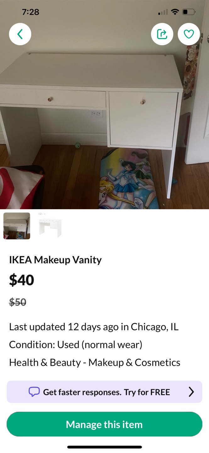 IKEA Makeup Vanity - White - photo 2
