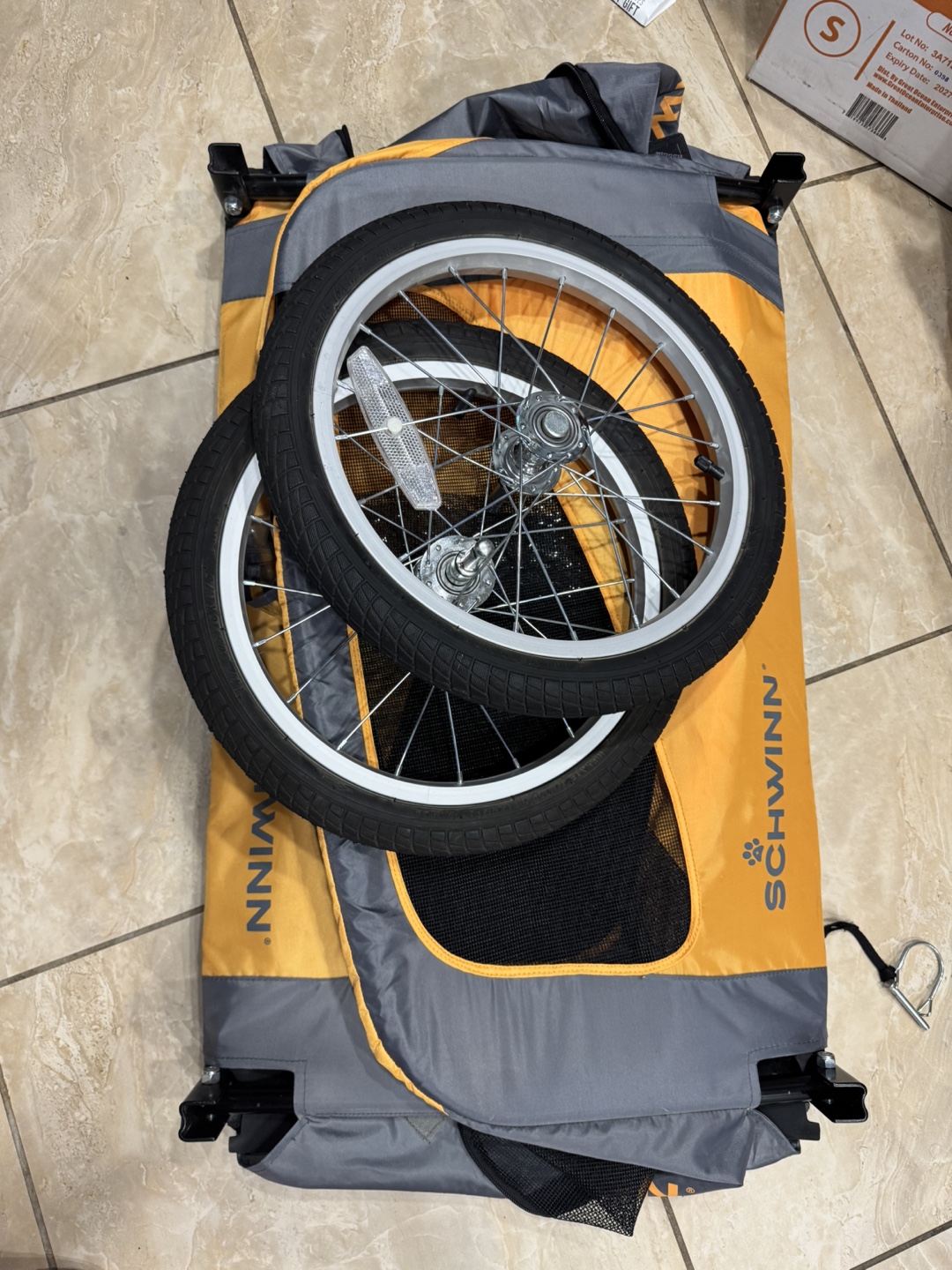 Schwinn Rascal Pet Bike Trailer - Yellow/Gray - photo 2