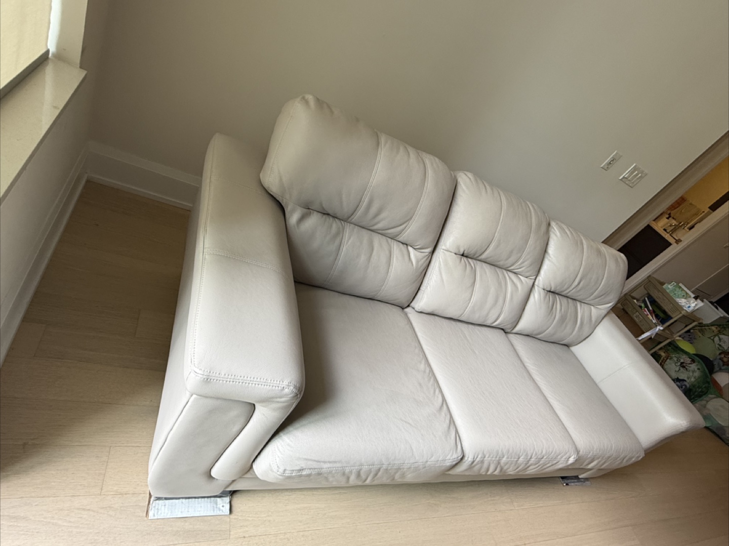 Leather Sofa - Light Beige - photo 5
