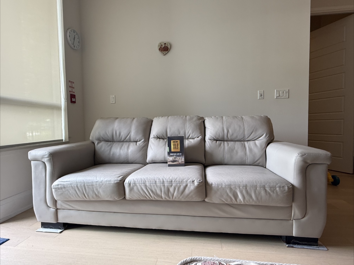 Leather Sofa - Light Beige