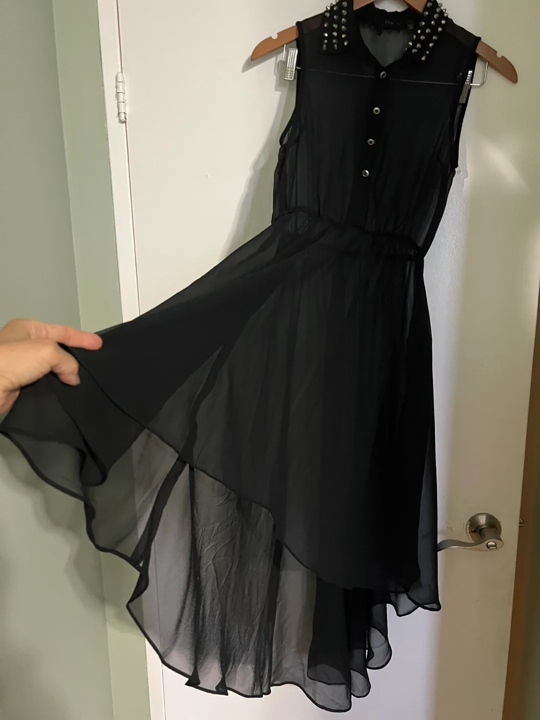 Dex Black Studded Collar Dress - Size S/P image indicator(3)