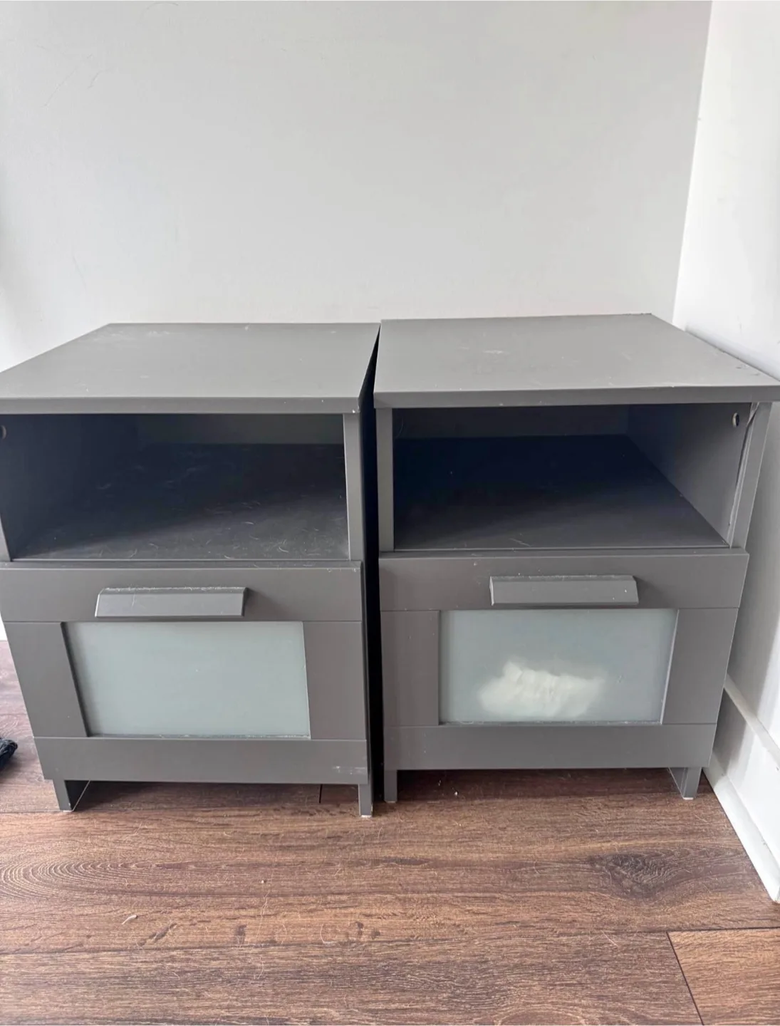 Ikea Brimness Grey Nightstands (Delivery available ) thumbnail