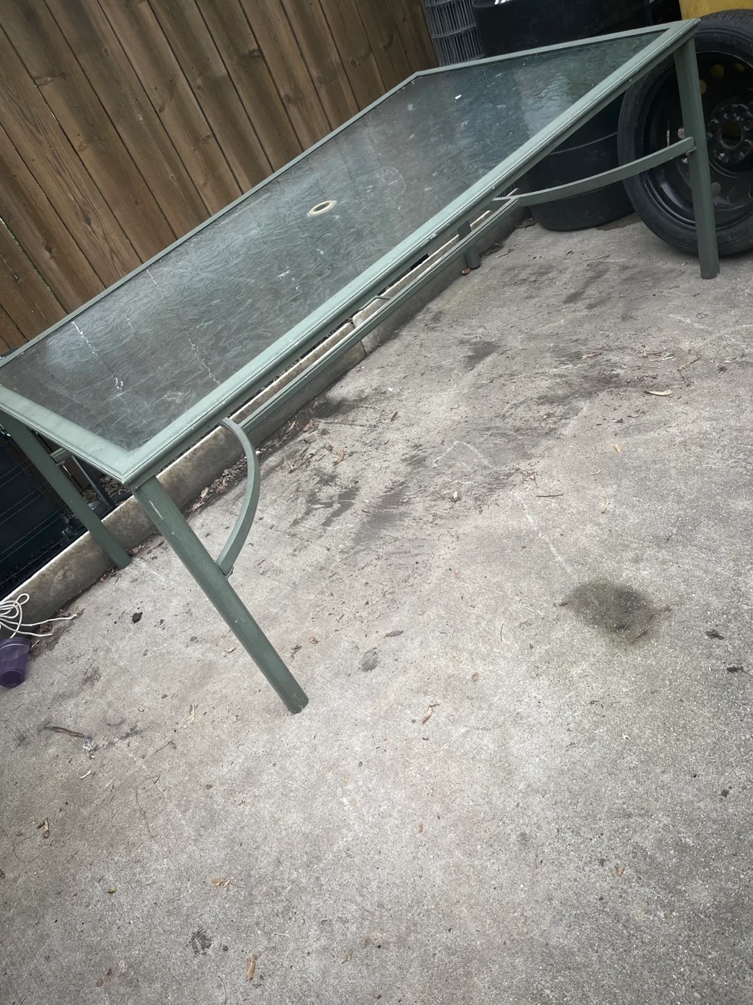 Outdoor Glass Top Patio Table thumbnail
