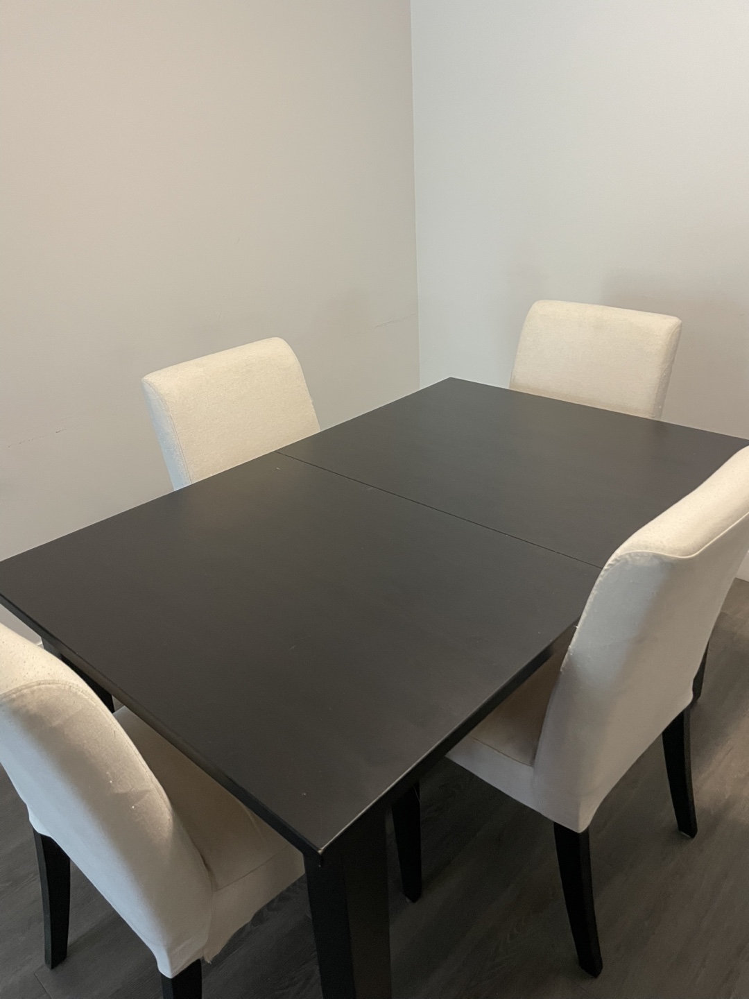 Dining Table with 4 Chairs - Black & Beige