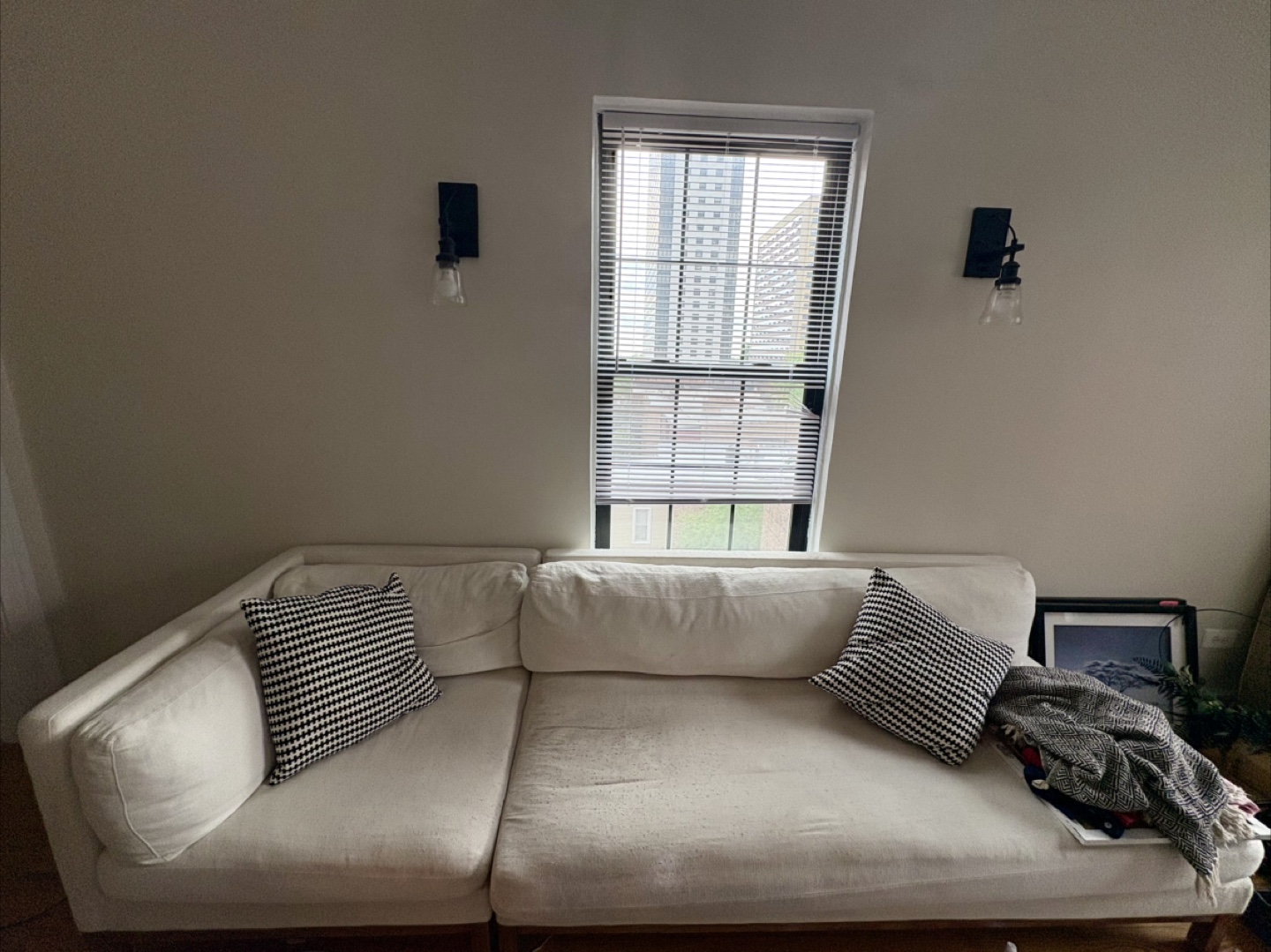 Long cream Sectional Sofa