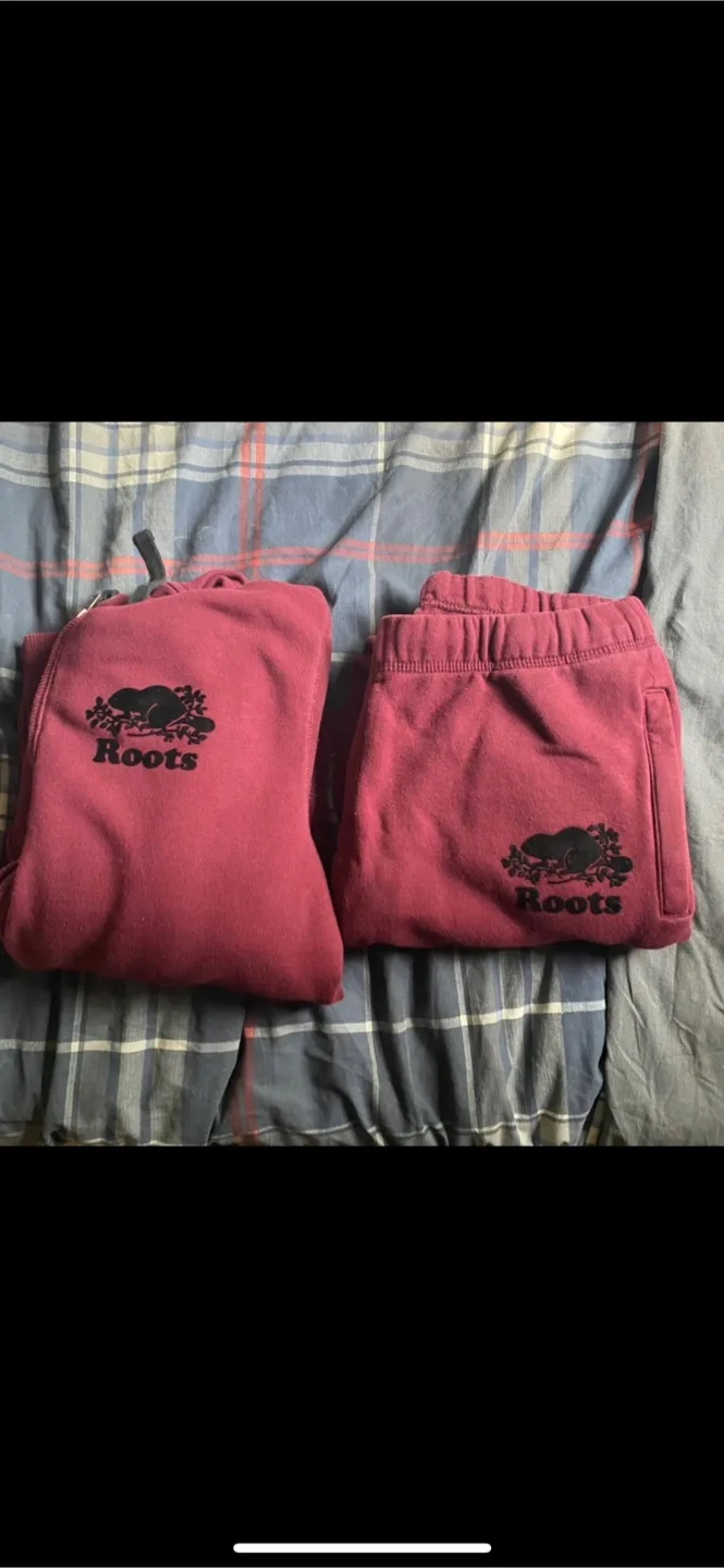 Roots Burgundy Hoodie & Sweatpants Set thumbnail