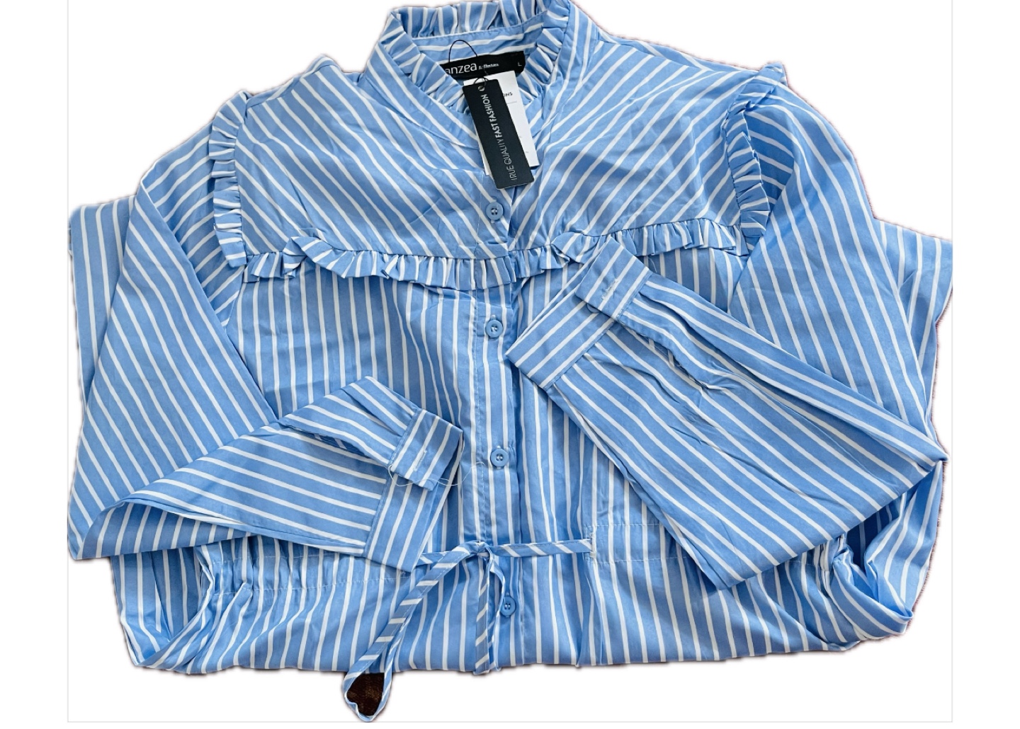 Anzea Striped Dress - Blue & White