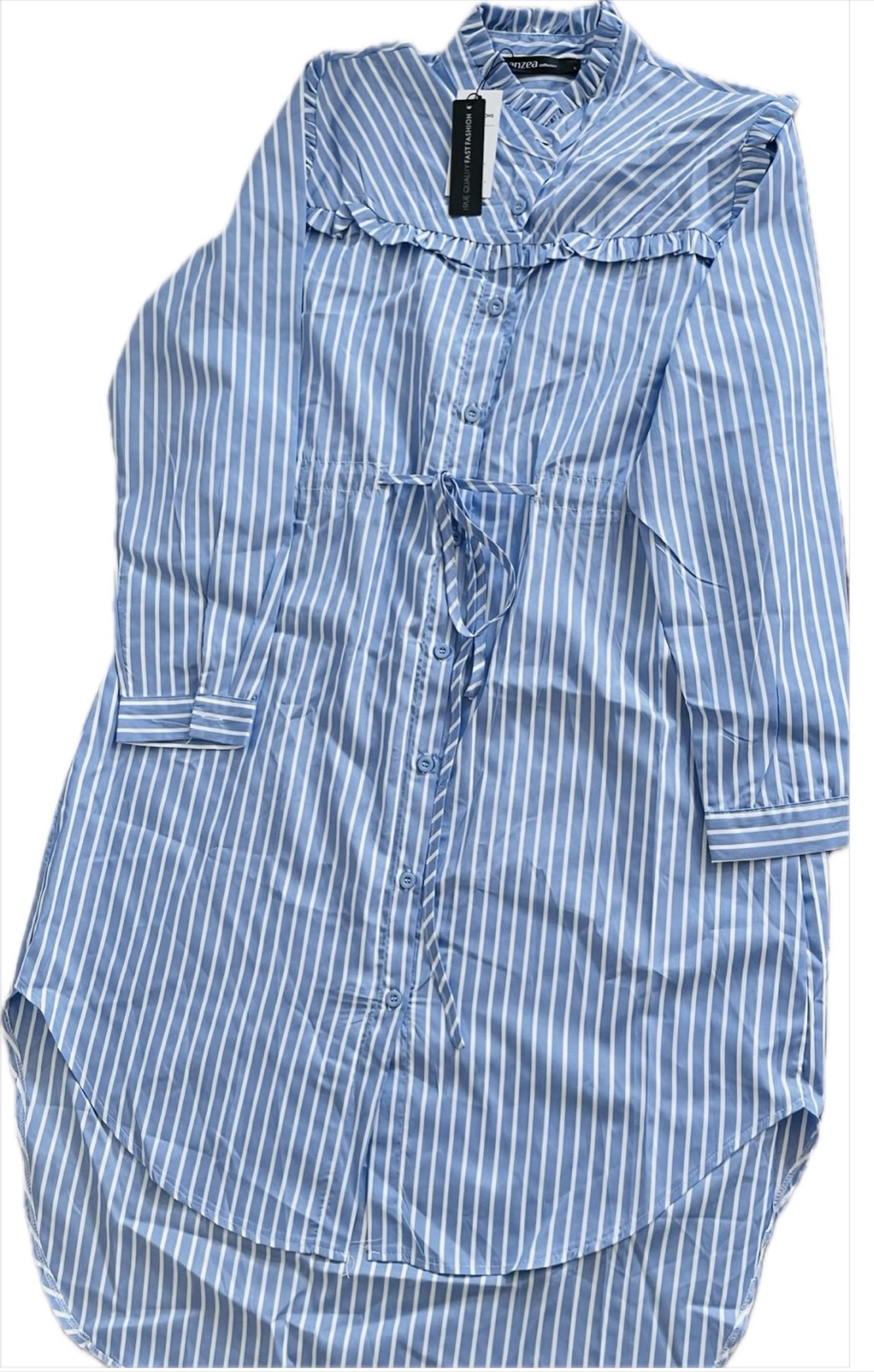 Anzea Striped Dress - Blue & White - photo 3