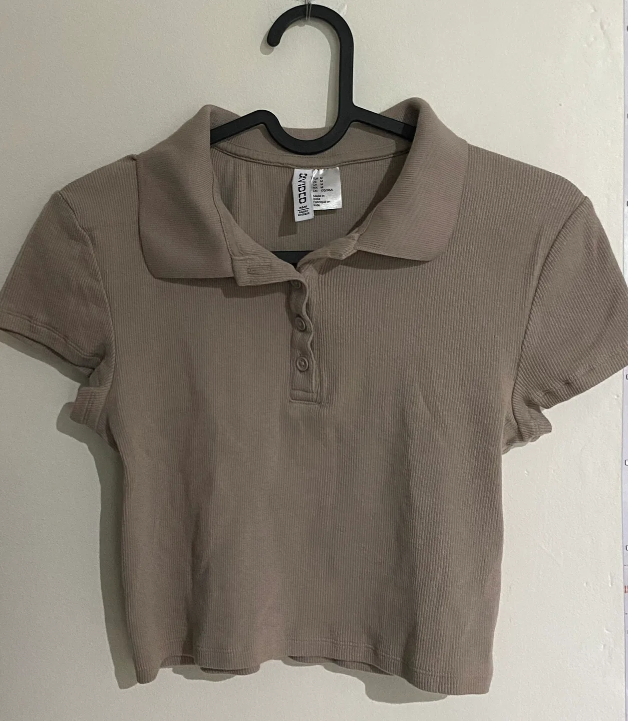 H&M Divided Ribbed Polo Shirt - Size M thumbnail