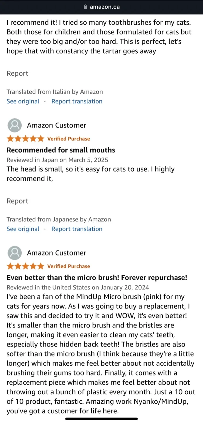 Mind Up Toothbrush for Cats & Kittens - Made in Japan, NIB image indicator(4)