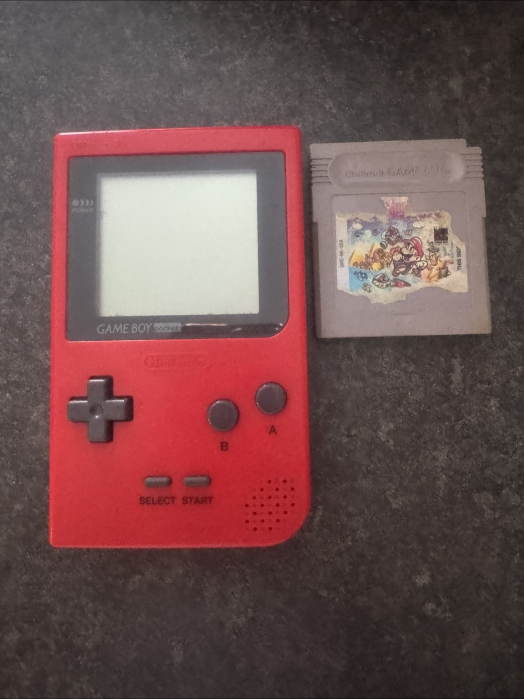 Red Nintendo Game Boy Pocket with Game