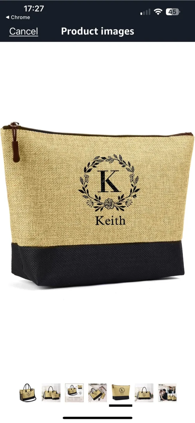 🌸Natural Jute  fiber Tote Bag with Cosmetic Bag image indicator(5)