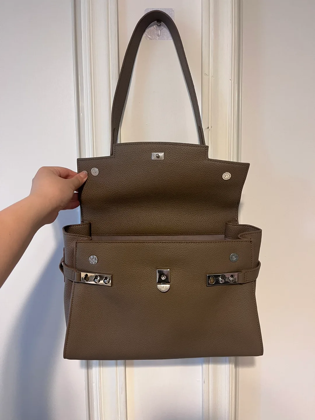 Leather Handbag - Taupe image indicator(3)