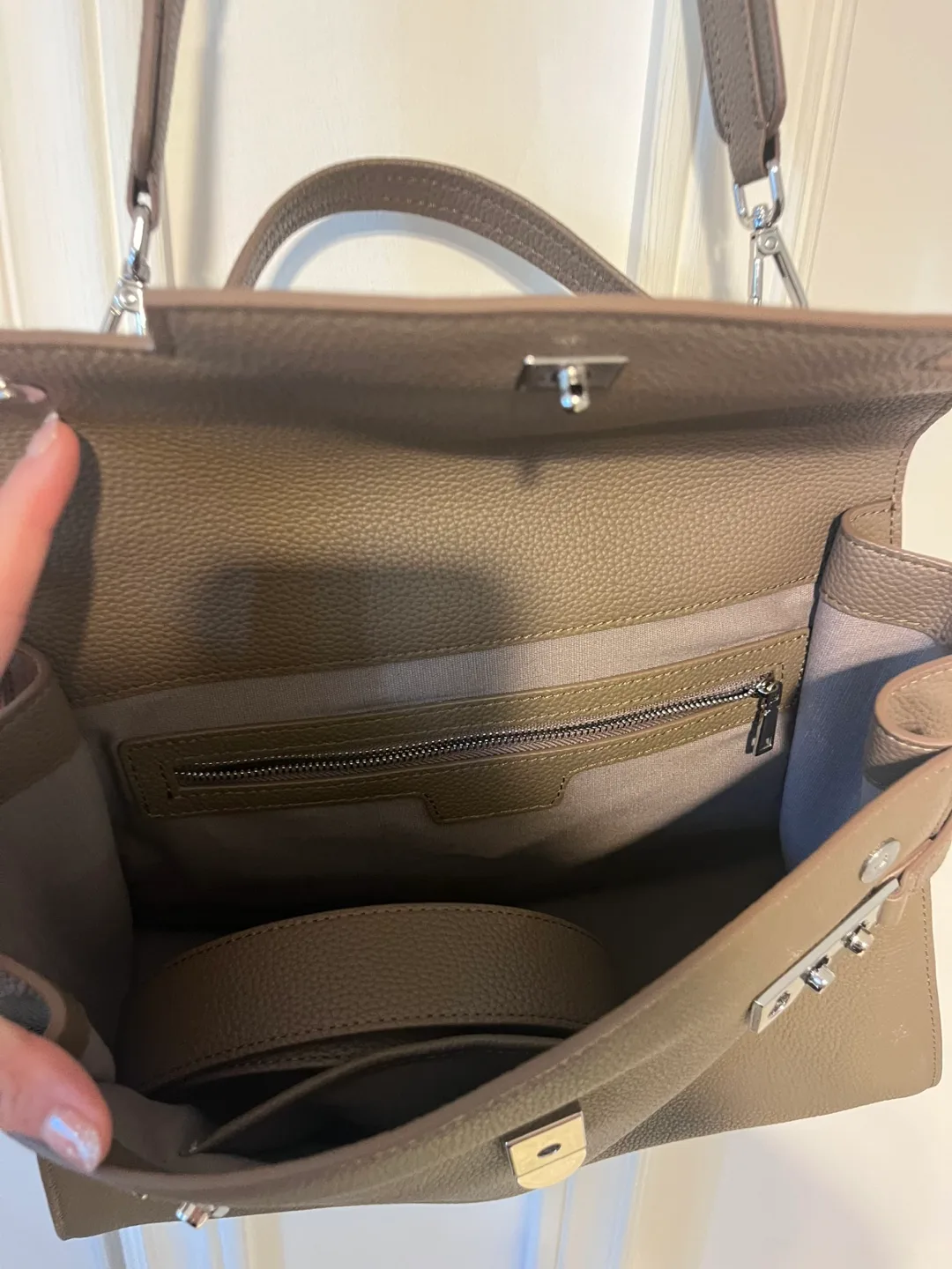 Leather Handbag - Taupe image indicator(4)