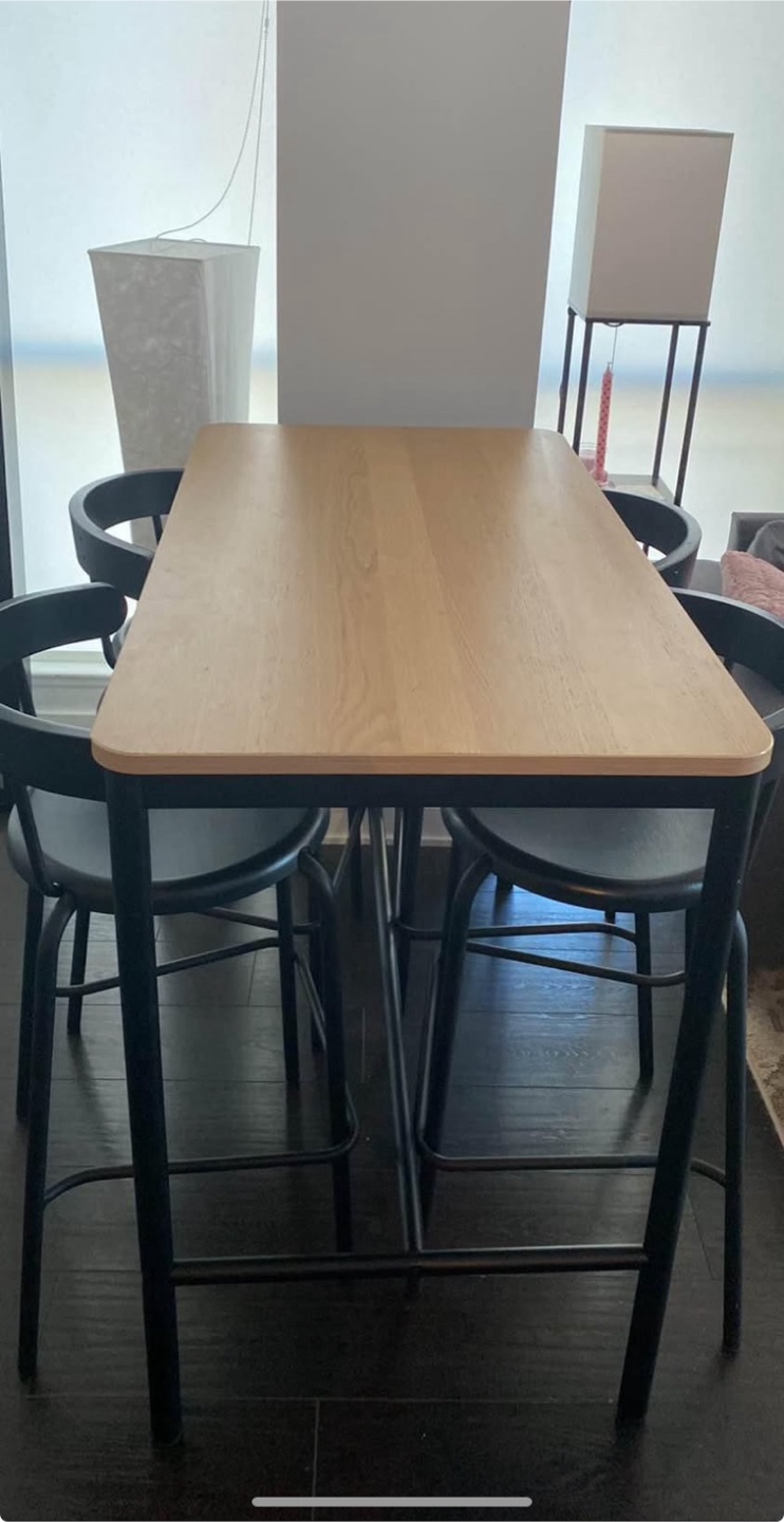 Counter Height Table with 4 Bar Stools - photo 2