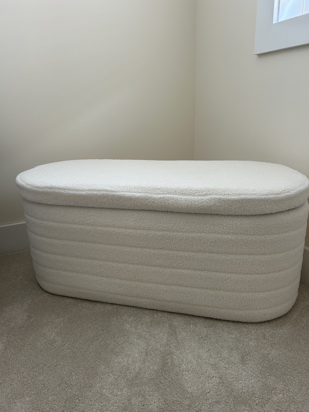 White Sherpa Storage Ottoman - photo 2