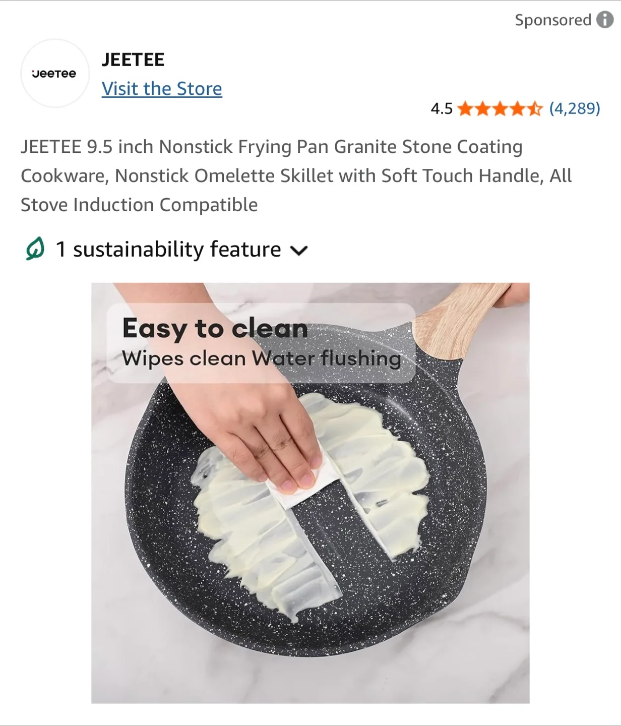 JEETEE 9.5 inch Nonstick Frying Pan image indicator(3)