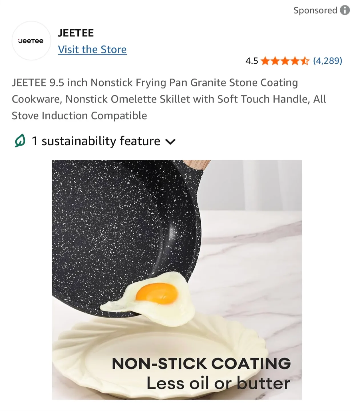 JEETEE 9.5 inch Nonstick Frying Pan image indicator(5)