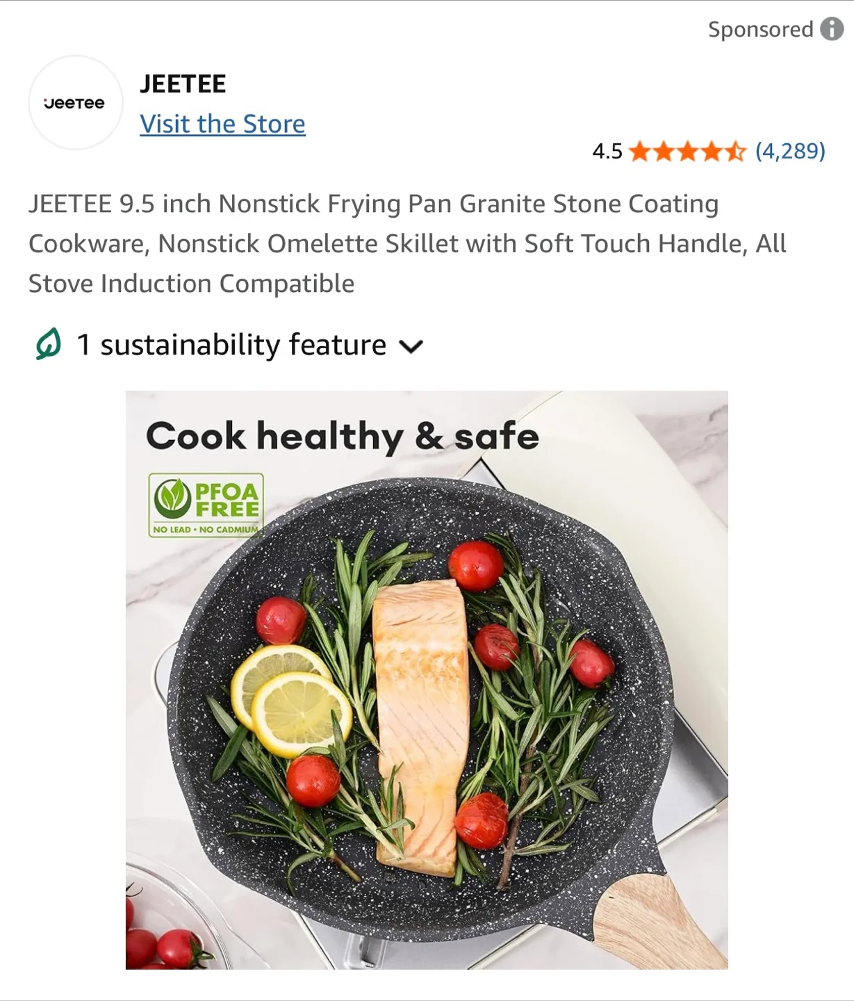 JEETEE 9.5 inch Nonstick Frying Pan image indicator(6)