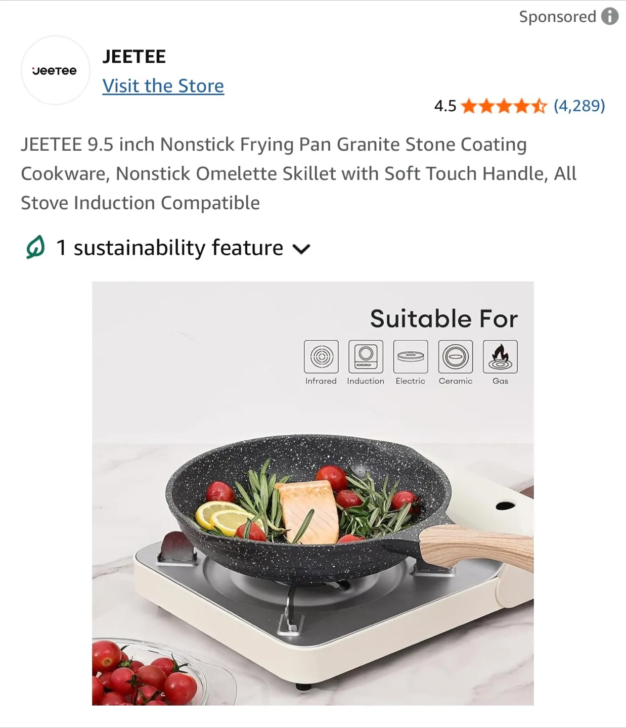 JEETEE 9.5 inch Nonstick Frying Pan image indicator(4)