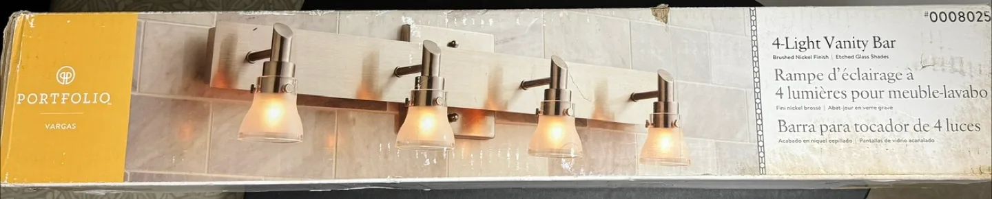 Portfolio Vargas 4-Light Vanity Bar Modern- Brushed Nickel image indicator(3)