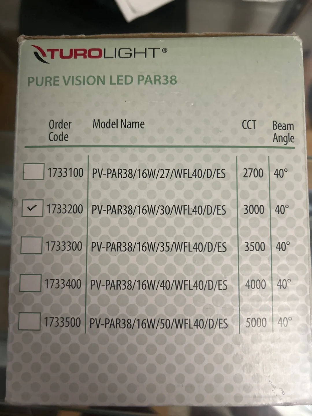 Turolight Pure Vision LED PAR38 16W/30 3000K image indicator(2)