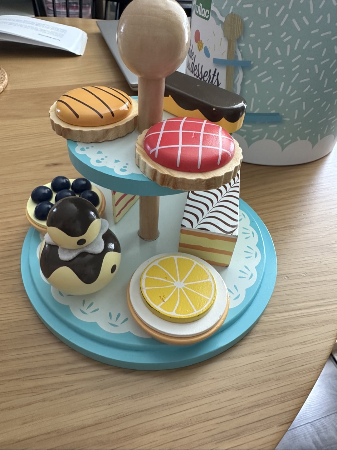 Vilac Wooden Pastries with Tiered Stand - photo 3