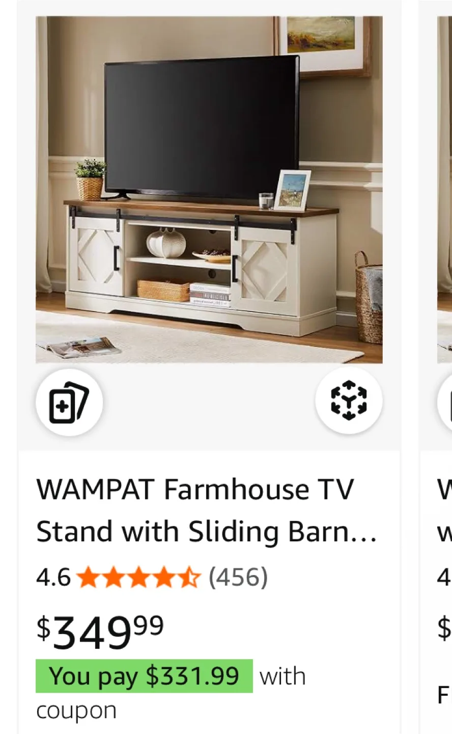 WAMPAT Farmhouse TV Stand - Sliding Barn Door image indicator(3)