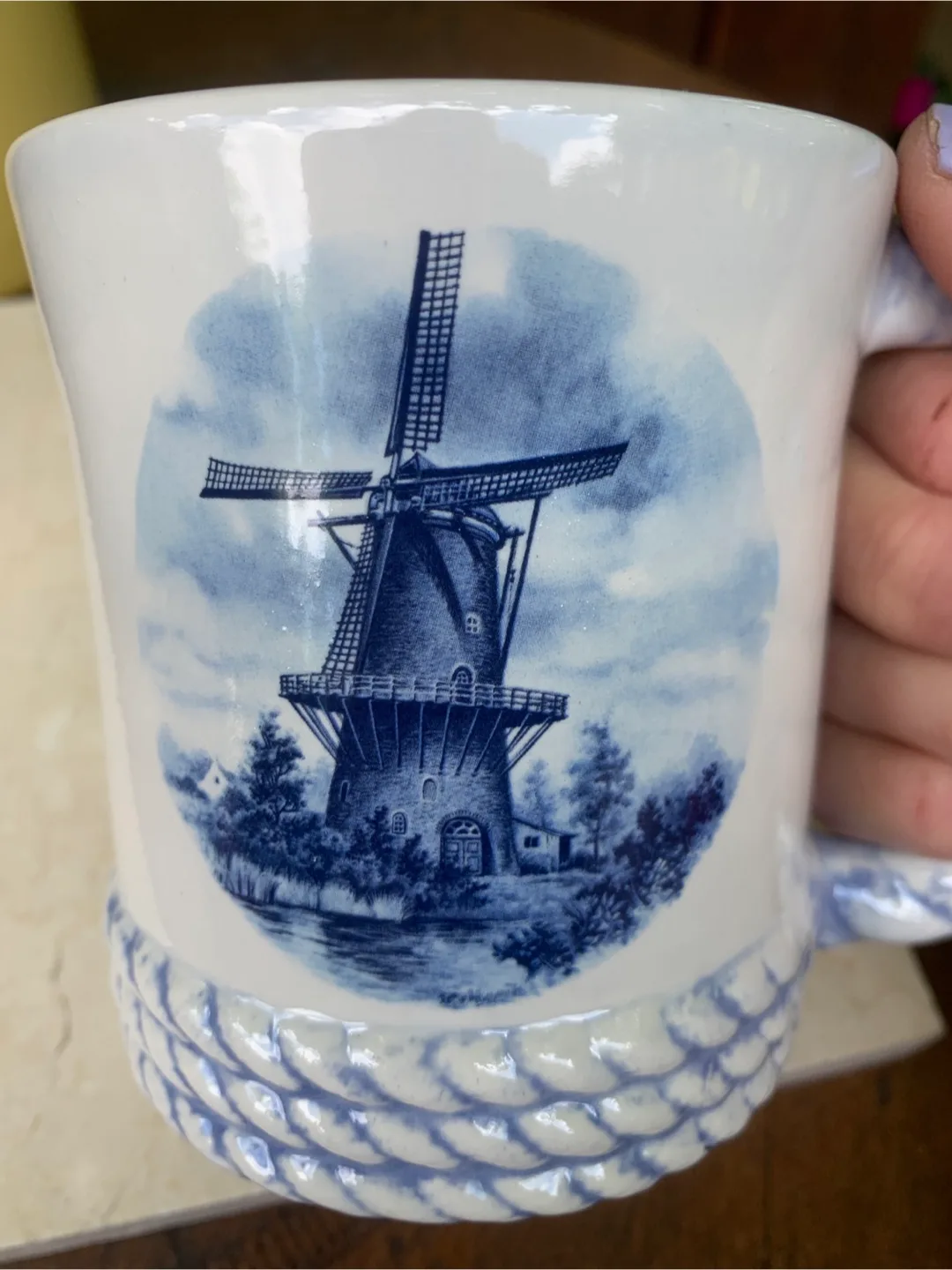Vintage Delft Blue Windmill Mug image indicator(6)