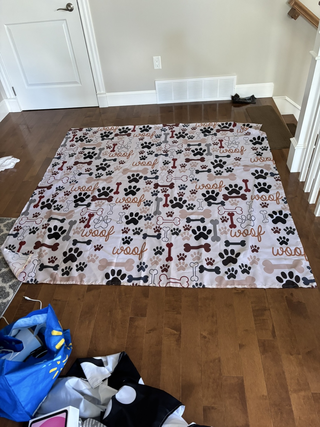 Dog Footprint Bone Printed Shower Curtain - photo 2