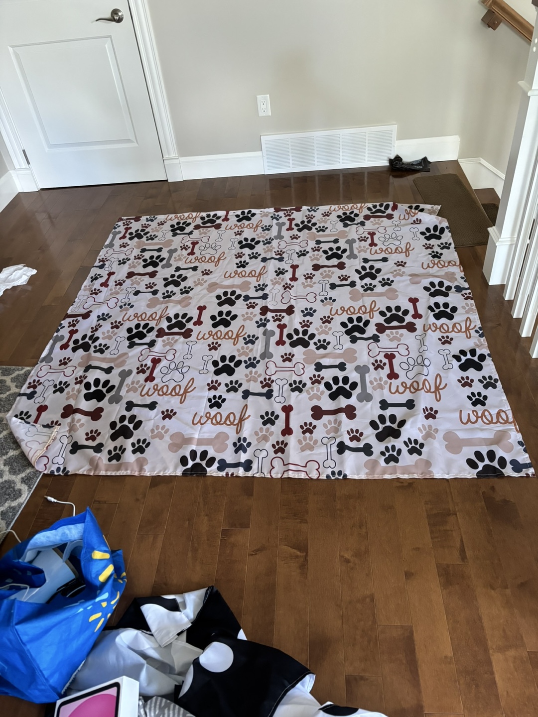 Dog Footprint Bone Printed Shower Curtain - photo 3