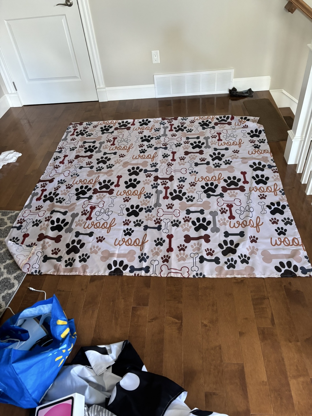 Dog Footprint Bone Printed Shower Curtain - photo 5