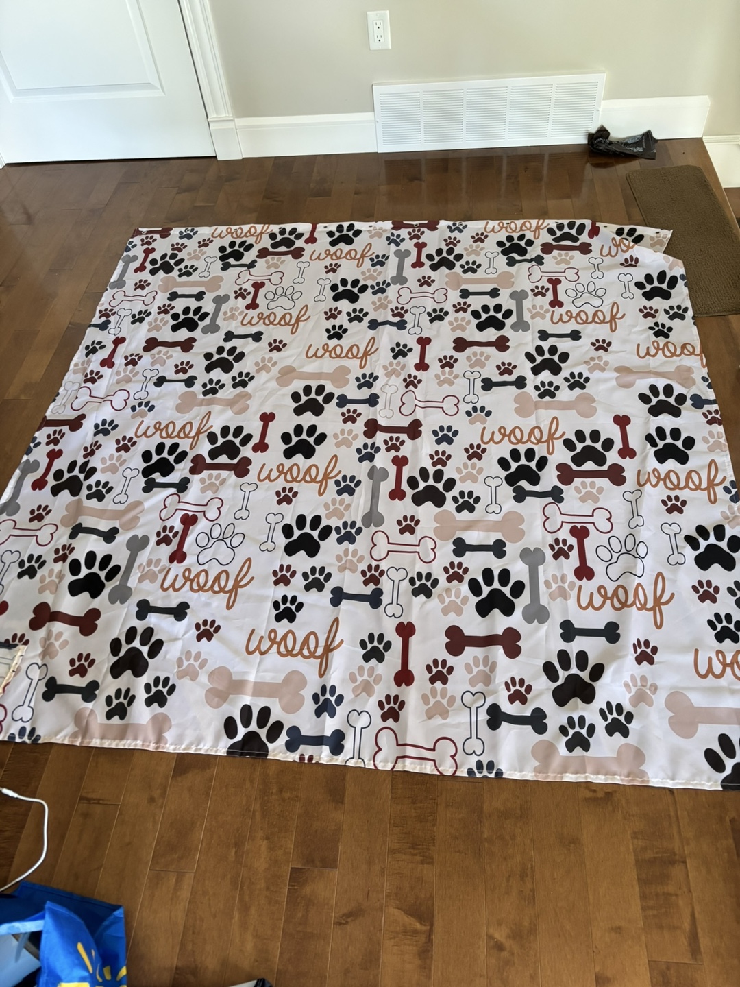 Dog Footprint Bone Printed Shower Curtain - photo 4