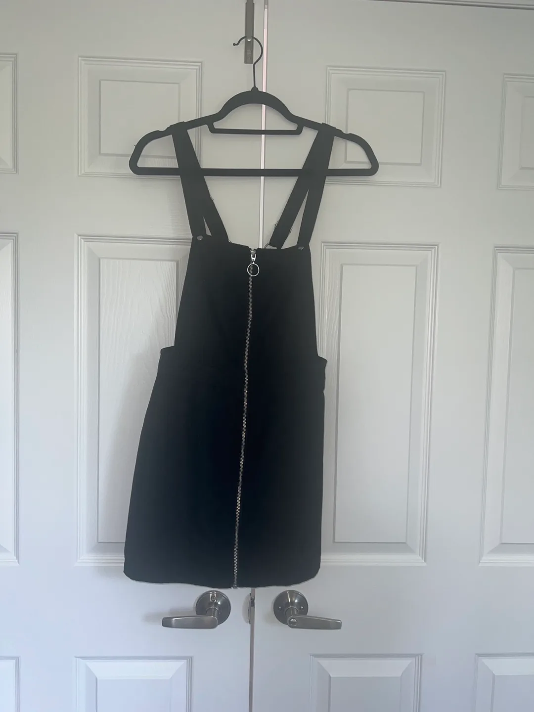 H&M Mini Black Overall Dress - Size 2/XS thumbnail